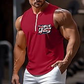 cheap Tank Tops-Men&#039;s Tank Top Vest Undershirt Sleeveless Shirt Sleeveless Crew Neck Round V Neck Summer Graphic Plain Independence Day Fashion Classic Athleisure Quick Dry Street Casual Sports White Red Blue Top