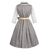 cheap Dirndl-Women&#039;s Bavarian Dirndl Lace Dress with Embroidered Apron and Blouse for Oktoberfest