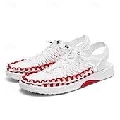 preiswerte Urlaubsandalen-Herren-Sneaker in Rot und Marineblau, Laufschuhe mit einzigartigem Schnürdesign und gepolsterter Sohle für Sport und Freizeit