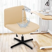 billiga Stolsöverdrag-armlös stol överdrag 100 % vattentät armlös kontorsbord stolsöverdrag stickad jacquard modern fåfänga stolsöverdrag bred sits korsad stolsöverdrag mitt bak accent stolöverdrag