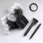 お買い得  太陽光発電-1個 屋外用ソーラーストリングライト 防水 バブルボールライト 12m-100個 LEDビーズ 中庭 庭 芝生 テラス バルコニー ヴィラ ハロウィン クリスマス フェスティバル ウェディングデコレーション ライトストリング 8つの機能
