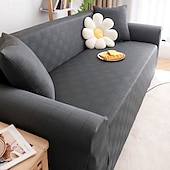 cheap Sofa Cover-Stretch Sofa Cover Slipcover Elastic Sectional Couch Armchair Loveseat 4 or 3 seater L shape Jacquard Grey Water Repellent Plain Solid Soft Durable Washable