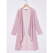 ieftine Topuri imbracate-Pentru femei Topuri imbracate Topuri fluide Topuri din șifon Elegant Manșon Lung Asimetric Topuri lungi Invitat la nunta Blush Pink Vară Primăvară Toamnă