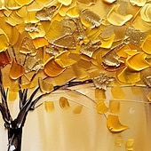 preiswerte Baumölgemälde-handgemachtes original goldenes Ölgemälde Baum des Lebens auf Leinwand abstrakte Baumlandschaft Wandkunst für Wohndekoration mit gespanntem Rahmen ohne Innenrahmen Gemälde