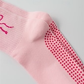 halpa Henkilökohtainen hoito ja terveys-3 paria pitäviä pilates-sukkia naisille, liukumattomat jooga-urheilusukat, pitkät puuvillaiset liukumattomat sukat silikonipisteillä, hengittävät hiljaiset barre-sukat sisätiloissa käytettäväksi