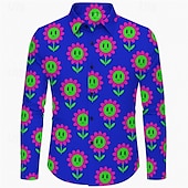 cheap Tops-1970s Shirt Disco Psychedelic Men&#039;s Halloween Carnival Pride Parade Pride Month Festival Adults&#039; Shirt