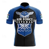 cheap Men&#039;s Jerseys-Men&#039;s Cycling Jersey Short Sleeve Bike Tee Tshirt Jersey Top with 3 Rear Pockets Mountain Bike MTB Road Bike Cycling Breathable Quick Dry Moisture Wicking Reflective Strips Blue Eagle National Flag