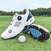 economico Scarpe da Golf da Uomo-scarpe da golf da uomo bianche e blu con tomaia in mesh traspirante: comfort e stabilità di alta qualità per gli appassionati di golf
