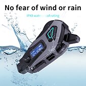 abordables Écouteurs pour casque moto-Casque Bluetooth K10 avec enregistrement DVR, radio FM, assistant vocal, réduction du bruit CVC, étanchéité IPX8, batterie 40h, audio HiFi pour la conduite à moto