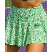 ieftine Fuste și pantaloni scurți pentru femei-US Open Pentru femei Floral Fuste de tenis cu pantaloni scurți Imprimare Respirabil Tenis Golf Badminton Verde Deschis Albastru Portocaliu Îmbrăcăminte de tenis
