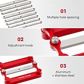 abordables Outils de Mesure-jauge centrale &amp;Kit de gabarit de goujonnage, gabarit de goujonnage autocentrant, guides de perçage, jauge centrale en acier inoxydable, jauge de marquage, outil de travail du bois