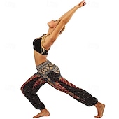 abordables Fondos-Retro Antiguo Boho Años 70 Pantalones Harem Pantalones de yoga Hippie Cintura elástica Pavo real Plumas Mujer Víspera de Todos los Santos Carnaval vacaciones en la playa Fiesta temática retro Festival