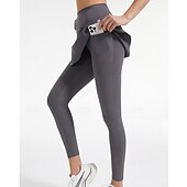 voordelige Vrouwenrokken en shorts-Dames Effen Tennisrok met legging Geplooid Zijzakken Sneldrogend Tennis Golf Augurkbal Kleding Onderlichaam Zwart Blauw Grijs Tenniskleding