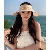 cheap Head Lights-1 Pc Women&#039;s USB Rechargeable Fan Hat Sunscreen Hat Beach Vacation Camping Wide brimmed Sunscreen Hat