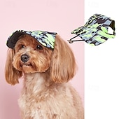 abordables Sombrero de sol-Gorra de béisbol para perro, visera playera de verano para perro y gato con agujeros para las orejas, tocado ajustable para cachorros