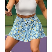 ieftine Fuste și pantaloni scurți pentru femei-US Open Pentru femei Floral Fuste de tenis cu pantaloni scurți Imprimare Respirabil Tenis Golf Badminton Verde Deschis Albastru Portocaliu Îmbrăcăminte de tenis
