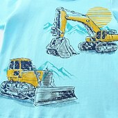 halpa T-paidat ja muut paidat-Lapset Poikien T-paita Tee Piirretty Lyhythihainen Crewneck Lasten toppi ulko- Perus Kesä Sininen 4 vuotta +
