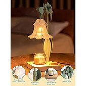 abordables lampe de chevet-Chauffe-bougie à fleurs avec minuterie, chauffe-bougie à intensité variable, chauffe-bougie à hauteur réglable, convient à toutes les bougies en pot, chambre à coucher, salon, décoration de la maison,