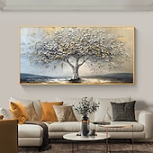 abordables peintures à l&#039;huile d&#039;arbre-Peinture à l&#039;huile originale faite à la main sur toile représentant un arbre de vie, art mural abstrait pour décoration intérieure, avec cadre tendu, sans cadre intérieur