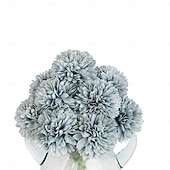 voordelige Kunstbloemen-Artificial Chrysanthemum Ball Flowers, Macaron Color Fake Table Tennis Flowers for Wedding Decor, Home Decoration, Desktop Arrangement, Photography Props, Faux Floral Bouquet