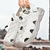 preiswerte Outdoor-Sandalen-Herrensandalen – weiße Outdoor-Wassersport-Sandalen mit verstellbaren Riemen und atmungsaktivem Mesh für Wander-, Strand- und Sommerabenteuer
