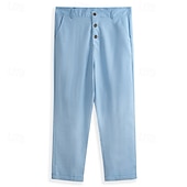 abordables Classique-Homme Pantalons en Lin Pantalons Pantalon d&#039;été Pantalons Amples Pantalons de Plage Poche Avant Jambe Droite Uni Confort Respirant Longueur complète Occasionnel Quotidien Fête Vacances Mode Blanc