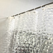 preiswerte Duschvorhänge-PEVA 8G Duschvorhang-Beschichtung 72x72 Zoll 3D klarer blauer Blasenschwerlast-Wasserschutz Duschvorhang-Beschichtung dicker Kunststoff-Duschvorhang für das Badezimmer 12 Haken