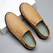Χαμηλού Κόστους Slip-On Καθημερινά Παπούτσια-Ανδρικά πορτοκαλί μοκασίνια από τεχνητό δέρμα, άνετα, casual παπούτσια, ιδανικά για καθημερινή χρήση και χαλαρές εξόδους.