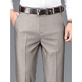 ieftine Subţire-Bărbați Costume Pantaloni Pantaloni de costum Buzunar Simplu Confort Respirabil Nuntă În aer liber Zilnic Modă Casual Negru Kaki