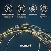 abordables Guirlandes lumineuses à piles-Lot de 12 guirlandes lumineuses LED étoilées de 2 m à 20 m, pour la Saint-Valentin, un mariage, une demande en mariage, une fête, un restaurant, une décoration d&#039;intérieur, un festival, Noël ou Halloween
