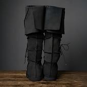 abordables Calzado-Medieval Renacimiento Zapatos Botas hasta la rodilla Botas planas de jazz Hombre Celta Pirata Víspera de Todos los Santos Mascarada Rendimiento LARP Feria Ren Adulto Zapatos