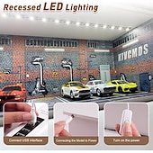 cheap Storage &amp; Organization-1:64 Model Car Display Case Diecast Diorama Garage，Simulated Parking Lot Model Miniature Scene Parking Lot PVC Assembly with Light Parking Space Model Display Frame Toy Display Box