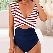 abordables Maillots une pièce et tankinis-Femmes Maillot de bain 1 pièce Dos Nu Découpé Maillot de Bain Fleuri Maillots de Bain Noir Rouge Respirant Séchage Rapide Sans manches - Natation Surf Plongée en apnée Été