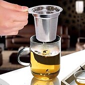 cheap Drinkware Accessories-Tea Infuser Extra Fine Mesh Tea Strainer 304 Stainless Steel Tea Infusers for Loose Tea Tea Steeper Basket Filter for Teapot Mug Cup