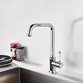 economico Rubinetti per lavello-Rubinetto da cucina - Monocomando un foro Galvanizzato Estraibile / Abbassabile Set centrale Retrò Vintage Kitchen Taps