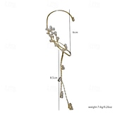 cheap Earrings-Zircon Flowers Without Ear Holes Tassel Ear Hanging Unique New Fairy Ear Accessories