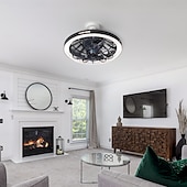 cheap Light Bulbs-1 Pc E26/27 Socket Ceiling Fan Light Remote Control Three Color Adjustable Wind Speed Timing Adjustable Dining Room Bedroom Living Room Ceiling Fan Light 100-240v