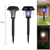 economico Illuminazione vialetto-Lampada repellente per insetti, impermeabile, con luce solare, per esterni, per interni ed esterni, per giardino, patio, luce viola e bianca.