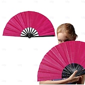 お買い得  イベントとパーティー用品-5個のブーツオングラウンドファン、大型ホログラフィック折りたたみハンドファン、ラインダンスポッピングファン、クラップファン、ラインダンス用折りたたみクラフト、レーザーカラーハンドファン