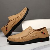 Χαμηλού Κόστους Slip-On Καθημερινά Παπούτσια-Ανδρικά πορτοκαλί μοκασίνια από τεχνητό δέρμα, άνετα, casual παπούτσια, ιδανικά για καθημερινή χρήση και χαλαρές εξόδους.
