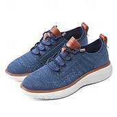 Χαμηλού Κόστους Ανδρικά Sneakers-Ανδρικά Αθλητικά Παπούτσια Τρέξιμο Περπάτημα Αθλητικό Καθημερινό ΕΞΩΤΕΡΙΚΟΥ ΧΩΡΟΥ PU Δέρμα Δίχτυ Αναπνέει Άνετο Αντιολισθητικό Δαντέλα μέχρι πάνω Μπλε Χακί Άνοιξη Φθινόπωρο Χειμώνας