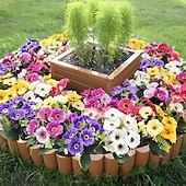 זול פרח מלאכותי-12 חבילות פרחים מלאכותיים לקישוט חוץ פרחי משי חינניים מזויפים צמחים מלאכותיים עמידים בפני UV לקיץ גינה מרפסת חלון חדר עיצוב הבית צהוב