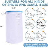 cheap Laundry Bags &amp; Hampers-2 Pack Shoes Wash BagsShoe Washing Machine Bagshoe laundry bag for washing machineHoneycomb Mesh Laundry Bags with Zipper for SneakersRunning ShoesSockBrasDelicates and Toys