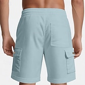 economico Pantaloncini casual-Per uomo Pantaloncini cargo Shorts Pantaloncini Estivi Coulisse Elastico in vita Multi-tasche Semplice Comodità Indossabile Lunghezza al ginocchio All&#039;aperto Sport Quotidiano Moda Casual Nero Bianco
