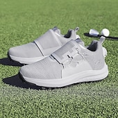 cheap Men&#039;s Golf Shoes-Men&#039;s White Golf Shoes with Multi-Traction Sole - Lightweight, Breathable Design for Outdoor Sports