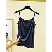 ieftine Top simplu-Pentru femei Camisole Tank Top Culoare solidă Zilnic Fără manșon Stil Nautic Topuri obișnuite Zilnic Fără Spate Albastru Deschis Gri Fier Albastru denim Verde matcha Negru Vară