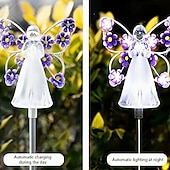 cheap Pathway Lights &amp; Lanterns-1/2 Pcs Solar Angel Lights Garden Pile Light LED Angel Solar Landscape Lawn Light for Cemetery Grave Memorial Gift Christmas Lawn Yard Walkway Landscape Decoration