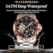 abordables Relojes mecánicos-Reloj de lujo de alta calidad para hombre, resistente al agua, luminoso, cronógrafo con fecha, reloj de acero inoxidable de cuarzo para hombre.