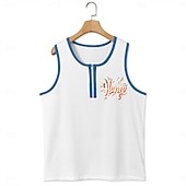 cheap Tank Tops-Men's Tank Top Vest Undershirt Sleeveless Shirt Sleeveless U Neck Summer Patchwork Independence Day Fashion Sporty Classic Zipper Casual Gym Street White Top Tee for Men