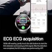 abordables Relojes inteligentes-Reloj inteligente et475 de 1,73&#039;&#039; con pantalla AMOLED, llamadas Bluetooth, emergencia SOS, modo multideportivo, detección de fatiga y sueño, corona giratoria y esfera redonda resistente al agua para hombre.